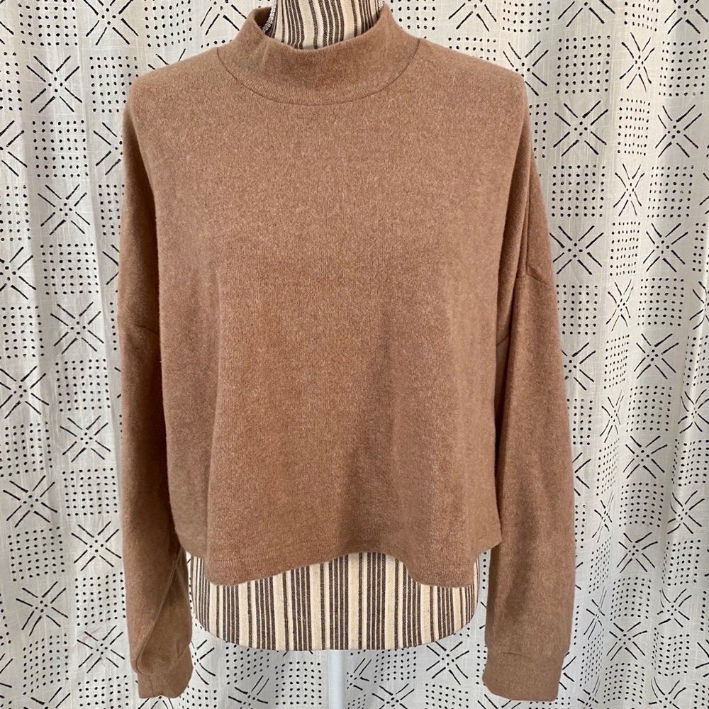 Pink Mock Neck Sweater